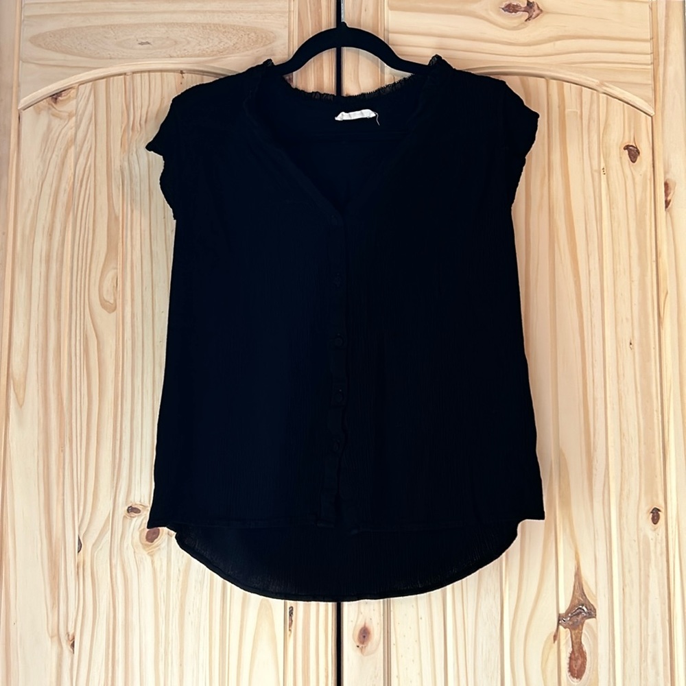 Black Love Stitch Blouse Size Large